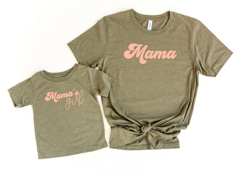 Mama's girl, Mama and me matching shirts, Mama retro, Retro mama's girl shirt, Mother's Day gift for Girl Mom, Mom and daughter shirts image 1