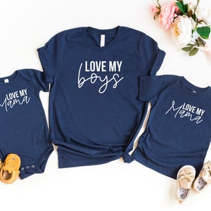 Love my Boy Just a mama who loves her boy Matching Tees for Mother's Day Gift for Mother's Day Matching t-shirts for kids and mama image 4