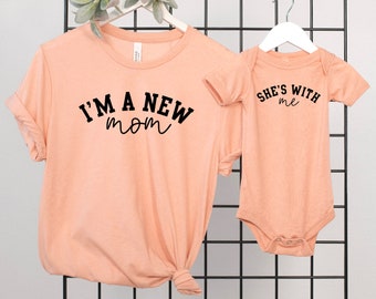 Matching Mother's Day shirts for New Mama - 1st Mother's Day shirts - Matching bodysuit and shirt - Our first Mother's Day Shirts -