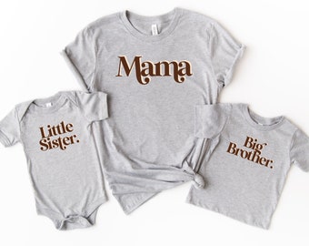 Big Brother Little Sister Matching Shirts - Mama Big Brother - Pregnancy announcement shirts - Matching hospital shirts - Baby announcement