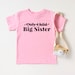 Big sister announcement shirt - Big sister youth tee - Birth announcement - Sibling shirt - Only child expiring big sister to be - little 