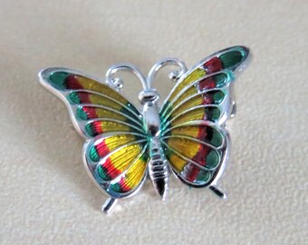 Super Sweet Vintage Sterling Vermeil Butterfly Pin Brooch by Danecraft