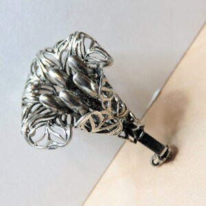 Vintage Silver Lily Flower Brooch / 3D Filigree Antiqued - Etsy