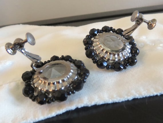 Signed MIRIAM HASKELL Large Clear Plastic & Black… - image 9