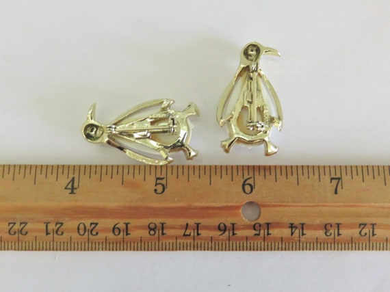 Vintage Pair of GERRY'S Penguin Brooches, Opaque … - image 9