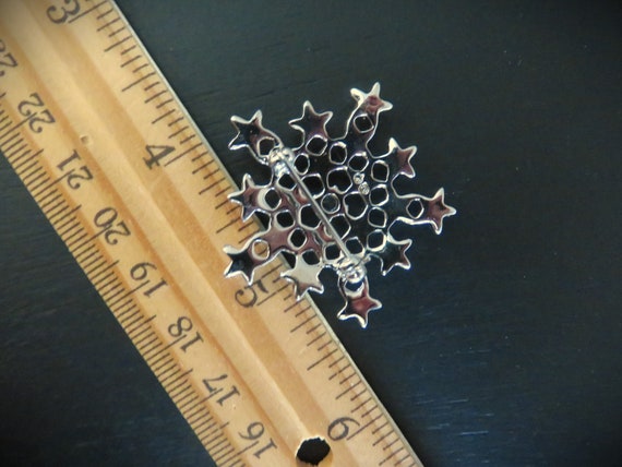 Vintage SWAROVSKI Snowflake Rhinestone Brooch Swa… - image 6