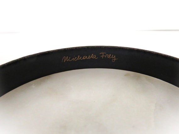 Vintage MICHAELA FREY Black Fine Gold Pink White … - image 3