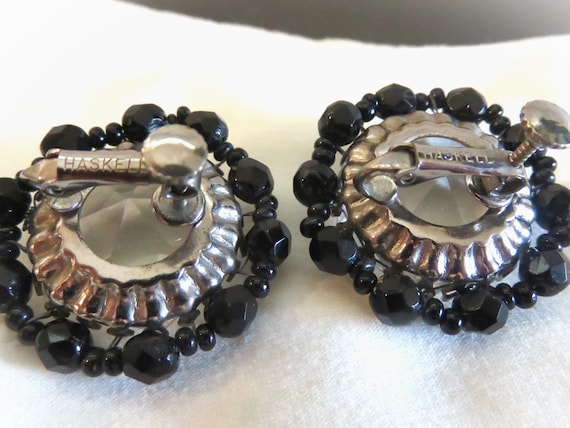 Signed MIRIAM HASKELL Large Clear Plastic & Black… - image 7