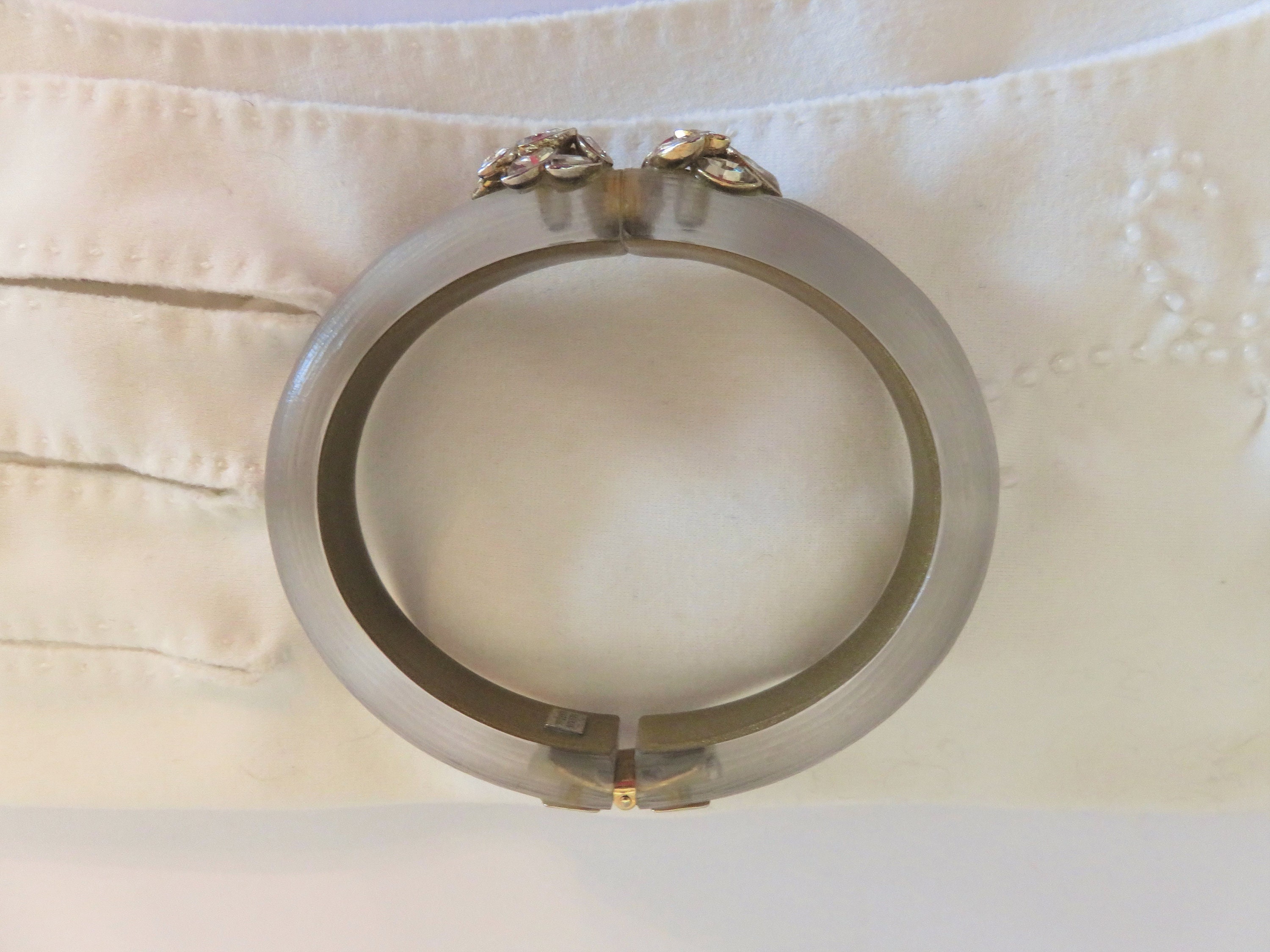Vintage ALEXIS BITTAR Hand-carved Lucite & Rhinestone Hinged Bangle Bracelet, Magnetic, Signed, Translucent Gray, Clear Marquise BV993 - Etsy Vintage ALEXIS BITTAR Hand-carved Lucite & Rhinestone Hinged Bangle Bracelet, Magnetic, Signed, Translucent Gray, Clear Marquise BV993 - Etsy