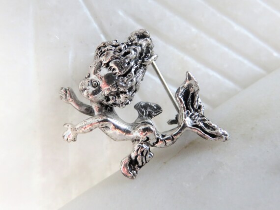 Vintage CYVRA STERLING Silver Mermaid Pin / Petit… - image 1