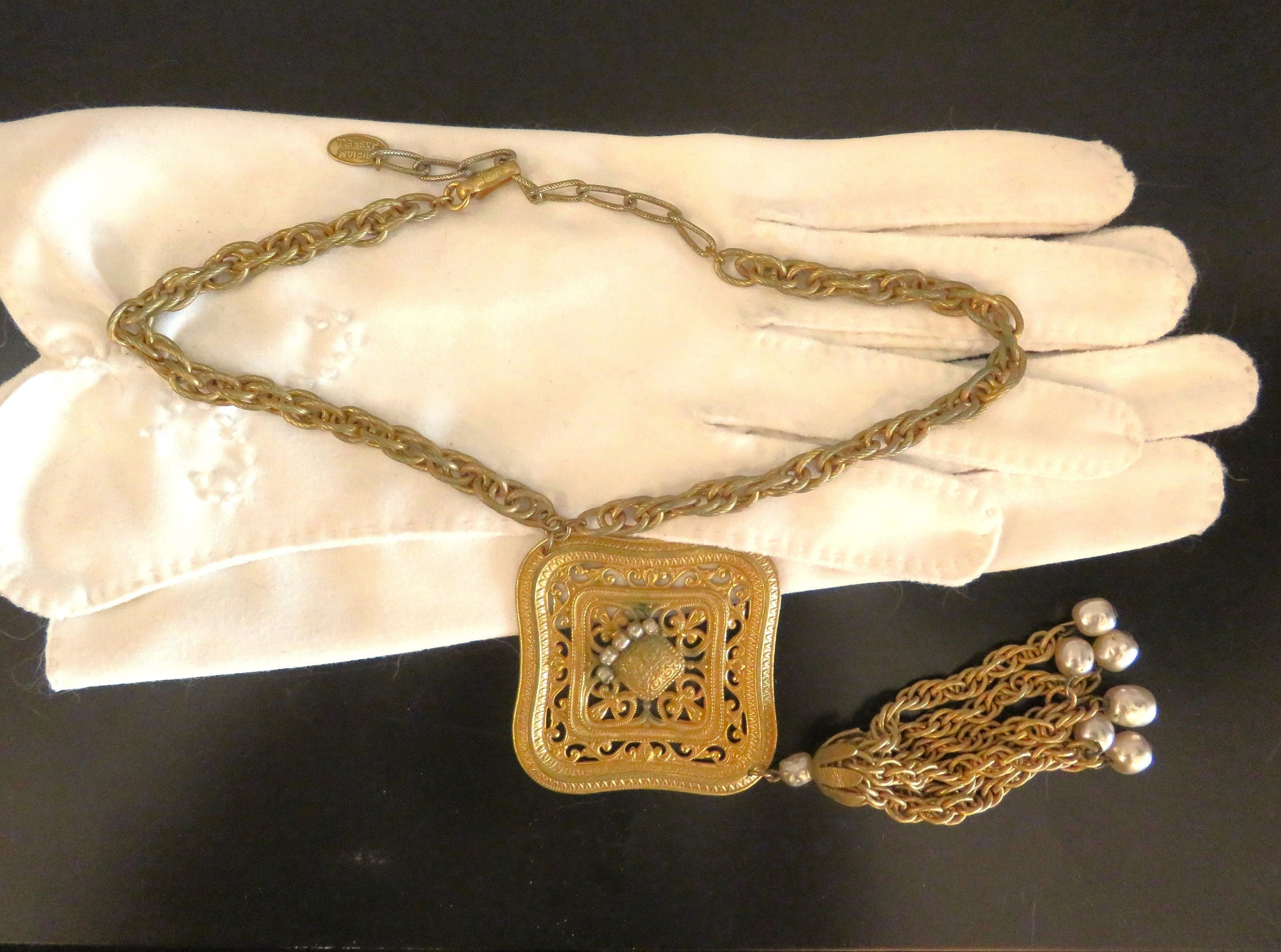 Chain Necklace Miriam Haskell - Etsy