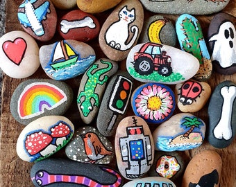 Scottish beach pebble story stones