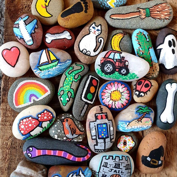 Scottish beach pebble story stones