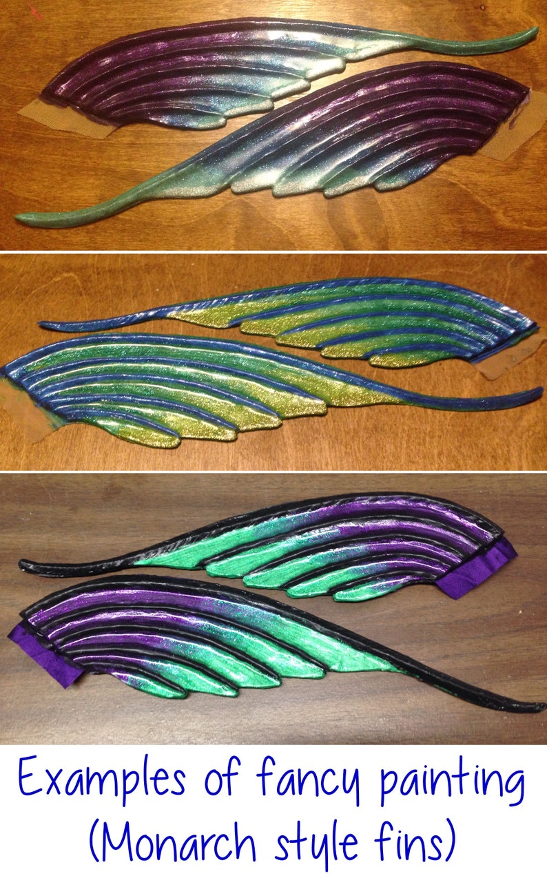Silicone hipankle finsfor fabric or silicone mermaid tails you pick the color - long Rowan style