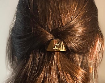 Handmade Pony Tail Cover, Silver & Brass Elegant Hair Tie Cover, Golden Metal Hair Pin, Perfect gift for Her, Hair Jewelry