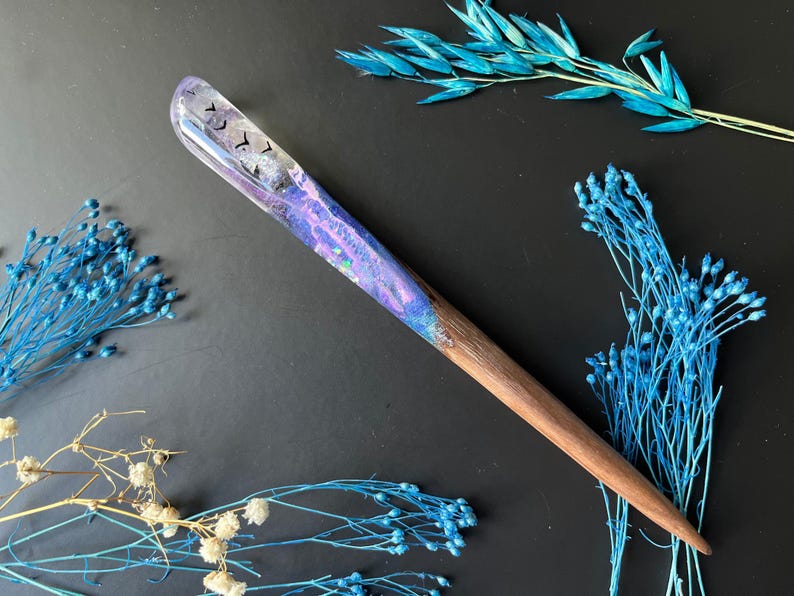 Hair Stick Celestial Wings Handmade Hair Accessories Hair Fork Wooden