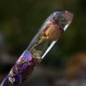 Flowers Dance - Hair Stick, Handmade Epoxy Resin Wood Hair Fork, Wooden Hair Pin, Personalized Gift for Her, Accessories for long hair