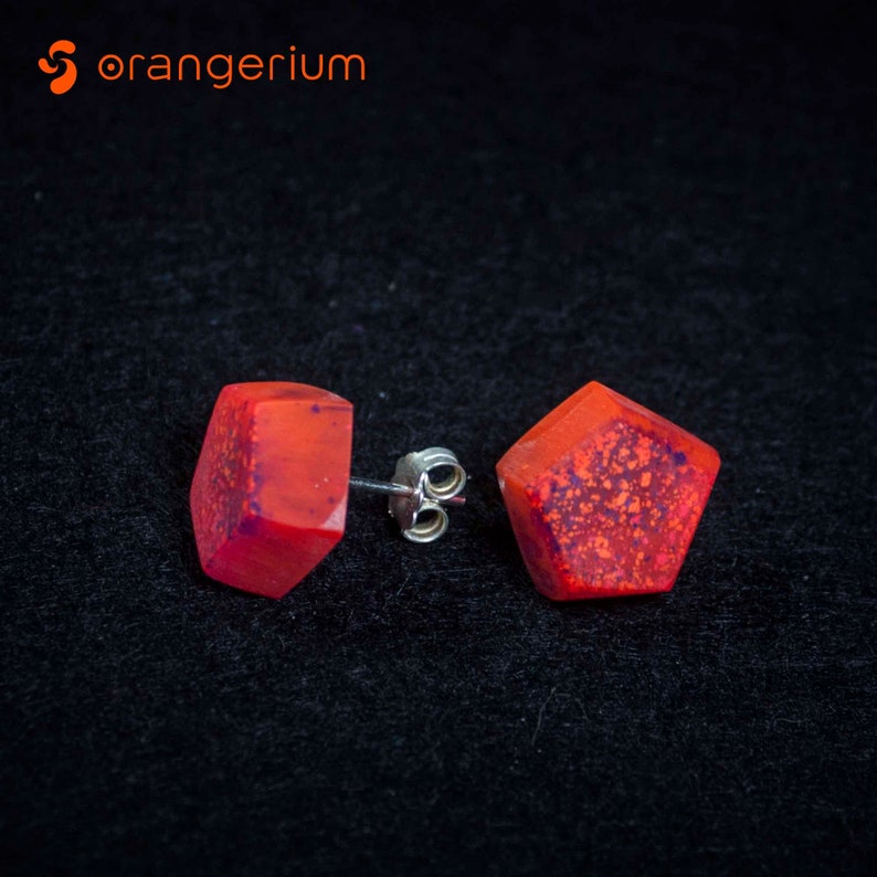 Wild Fruit Collection Statement Jewlery Resin silver earrings Contemporary jewellery Contemporary Handmade Stud Earrings