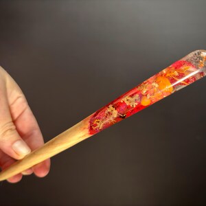 Hair Stick Ocean Life - Beautiful Bun Holder Hair Slide Resin wood hair fork Flower Hair Stick Gift for Her, Handmade Bun Holder, Hair Slide