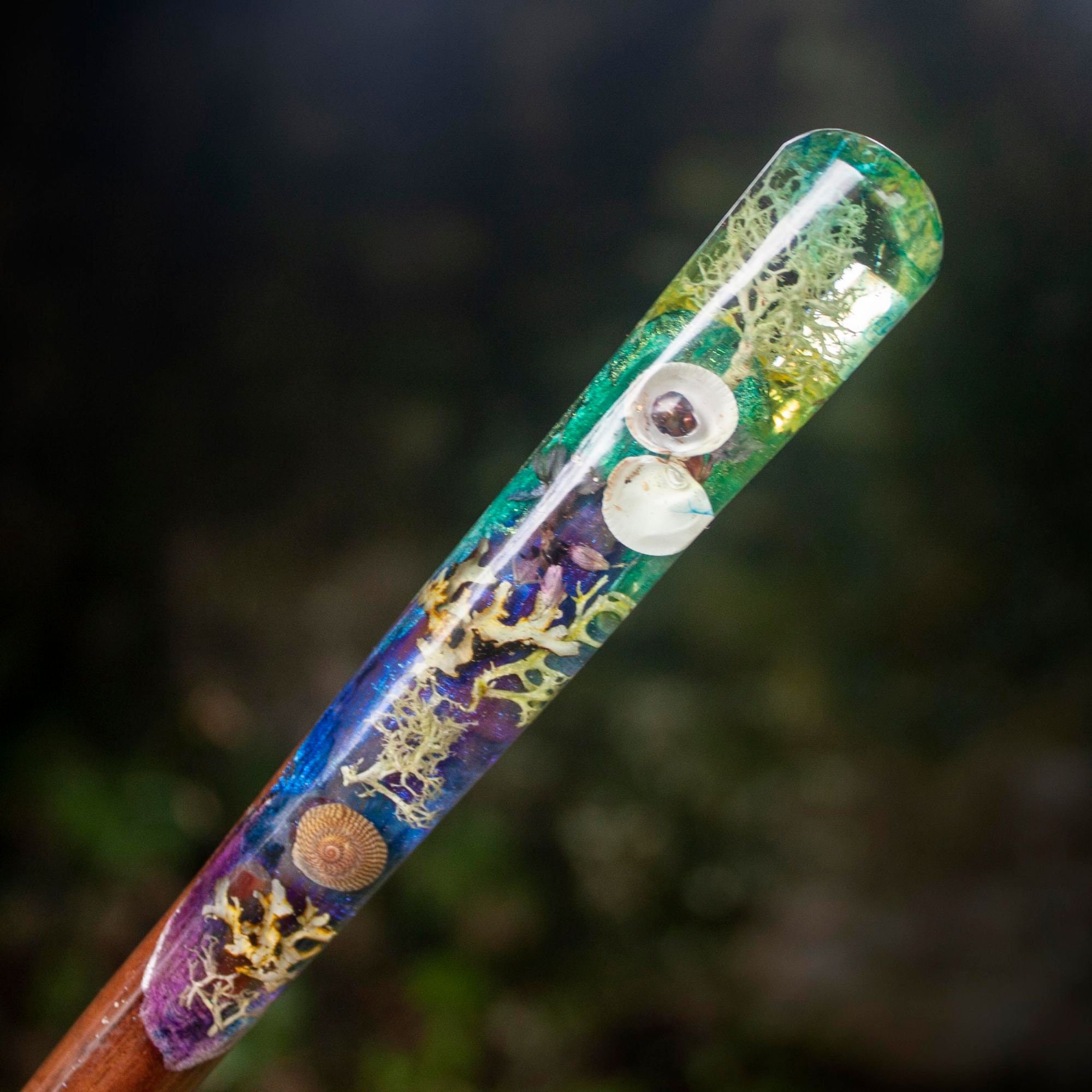 Magic Wand - Black Pearl - Perfect handmade personalized ocean magic wand gift for Witch or Wizard