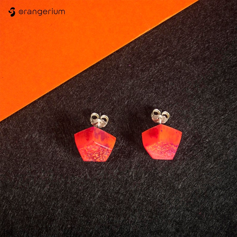 Wild Fruit Collection Statement Jewlery Resin silver earrings Contemporary jewellery Contemporary Handmade Stud Earrings