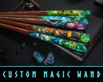 Custom Magic Wand - Perfect personalized handmade gift for Witch Wizard and Sorcerer Fairy Wands Birthstone Crystal Zodiac Birthday Gift