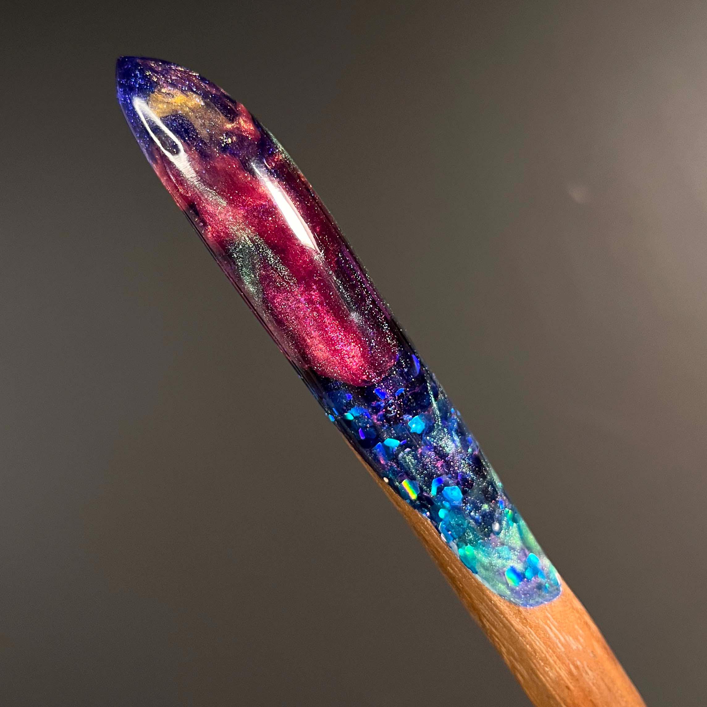 Brand new limited edition Artistic Wooden Hair Fork with Cross Accent Wooden Hair Fork Hand-carved 3 Prong Hair Fork WHS033 main image 4