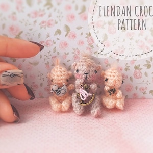 Crochet pattern - mini teddy bear by ElenDan / amigurumi bear pattern/bear crochet pattern/crochet bear/teddy crochet pattern/crochet animal