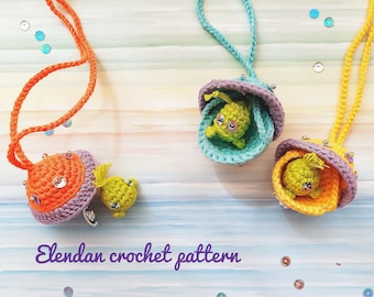 Crochet pattern - alien spaceship (easy crochet pattern,amigurumi UFO,crochet monster,alien keychain,green alien,crochet Elendan dollhouses)