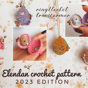 Crochet pattern - egg locket/ring with bird (cute amigurumi pattern,crochet pattern,easter ornament,easter pattern,chicken crochet,Elendan)
