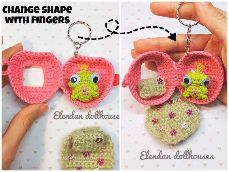 Locket shape may be changed from classical tamagotchi egg shape to heart and back (by bending frame with fingers)