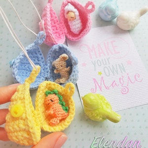 Set of 3 crochet patterns: egg pendant with bunny, baby and dinosaur easter crochet pattern, amigurumi toy pattern, crochet animal,Elendan zdjęcie 5