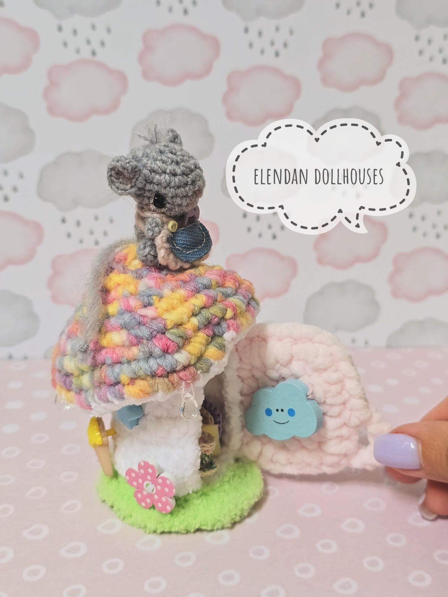 Casa A Forma Di Fungo In Legno Fatta A Mano / Sostenibile Ed Ecologica / Realizzata Da Bumbu Toys - Italia - Foto 12