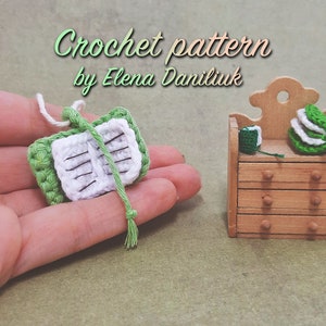 Crochet pattern - miniature book by ElenDan (1 inch, 1/2 inch and micro scale) dollhouse miniature,book lover pendant,toy for amigurumi doll
