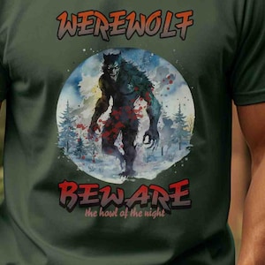 Werewolf Shirt Unisex Heavy Cotton Tee Horror Lover T-Shirt Halloween Tee