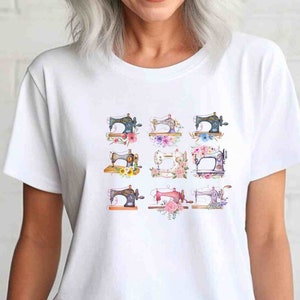 Sewing T-Shirt Gift for Seamstress Quilter Unisex Heavy Cotton Tee image 1