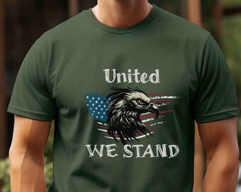 United We Stand Independence Day Shirt Unisex Heavy Cotton Tee 4th of July Lover T-Shirt Flag Tee