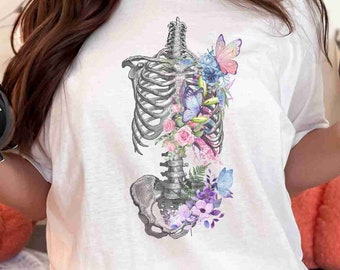 Skeleton Ribs Shirt T-shirt Unisex Heavy Cotton Tee, Funny Halloween Shirt