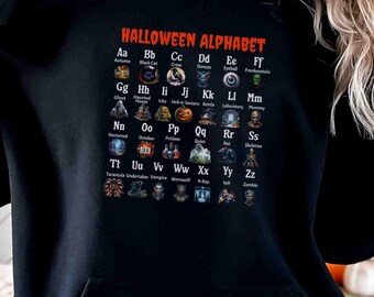 Spooky Halloween Alphabet Teacher Unisex Heavy Blend™ Hooded Sweatshirt Gift for teacher
