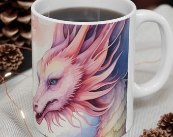 Dragon Coffee Cup Hot Chocolate Ceramic Mug 11oz Gift for Dragon Lover