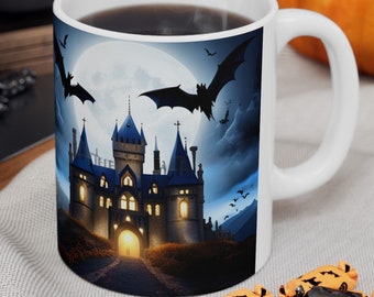 Haunted House Coffee Mug Hot Chocolate Cup Ceramic Mug 11oz Halloween Gift