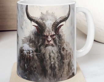 Krampus Hot Chocolate Cup Ceramic Mug 11oz Christmas Demon Coffee Mug Gift for Horror Lover