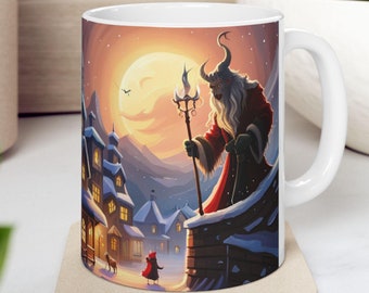 Krampus Coffee Cup Hot Chocolate Cup Ceramic Mug 11oz Krampus Lover Mug