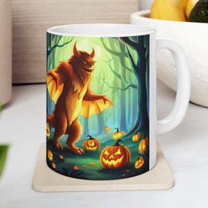 Monster Halloween Hot Chocolate Cup Ceramic Mug 11oz Halloween Lover Mug