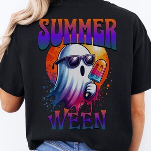 Summerween Ghost Shirt. Cute Spooky Shirt with Popsicle & Sunglsses, Halloween in July Tee, Creepy Cute Summer Vibes, Gift for Friend