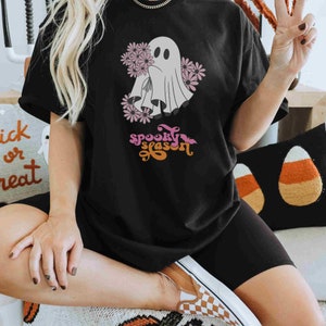 Groovy Spooky Season Ghost T-shirt Unisex Heavy Cotton Tee, Funny Ghost Shirt, Halloween Ghost Tee Gift