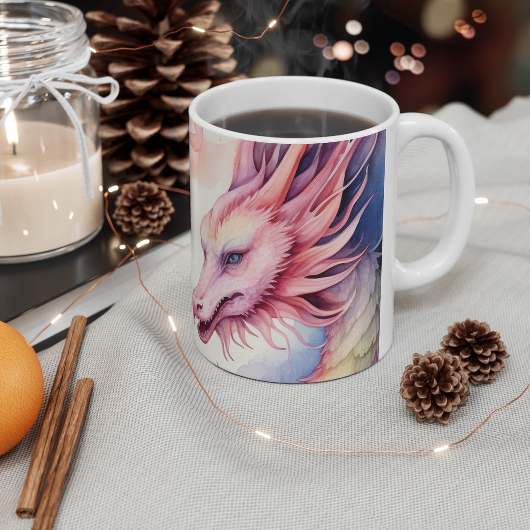 Dragon Coffee Cup Hot Chocolate Ceramic Mug 11oz Gift for Dragon Lover ...