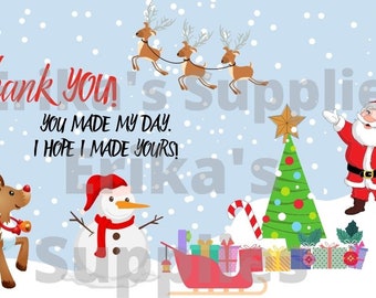 Thank you, Card Christmas / Business Card Downloadable Card PDF, PNG
