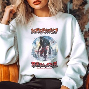 Werewolf Beware Shirt Unisex Heavy Blend™ Crewneck Sweatshirt Gift for Halloween