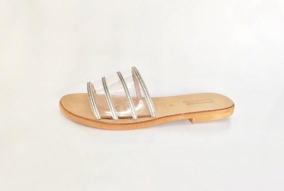 transparent sandals flat